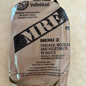 MRE (5) Menu 3 Chicken Noodles and Vegetables